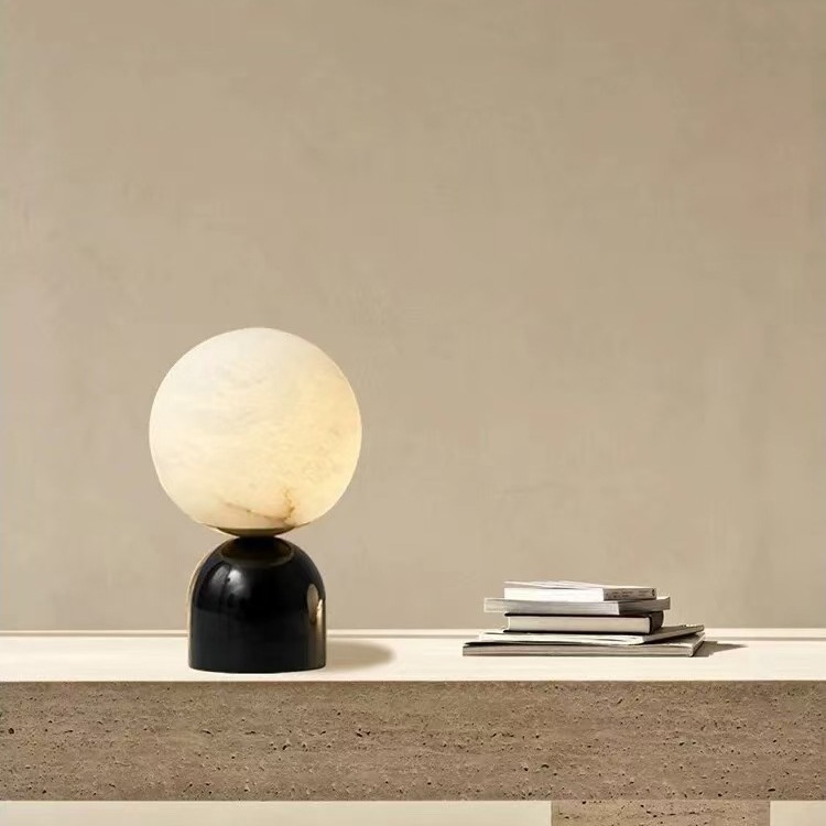 천연 대리석 터치 충전식 대리석 테이블 램프 간단한 현대 골동품 스타일 거실 침실 연구 장식 테이블 램프