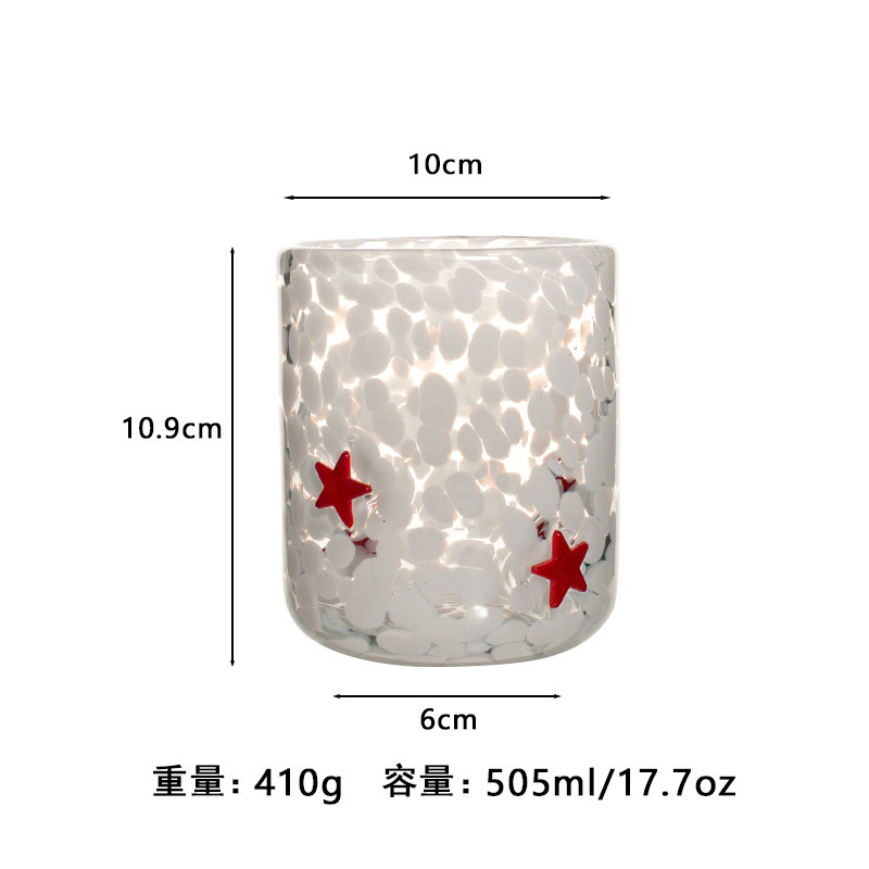 中古人工开口贴片水晶玻璃杯樱桃草莓压花贴片装饰饮品咖啡杯|undefined