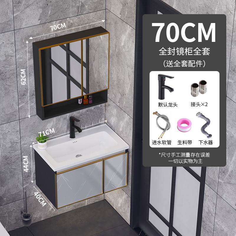 Pequeño apartamento ultra estrecho gabinete de baño mesa de lavado de aluminio espacio 40 lado ancho lavabo baño traje estrecho largo lavabo