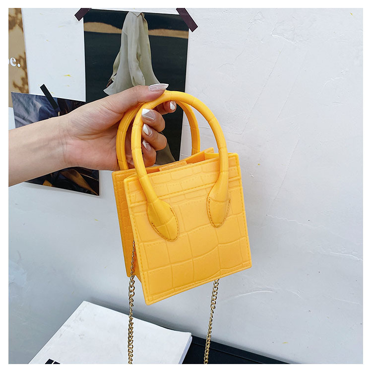 2025 Cross-border new popular smiling face bag, small square bag, fashionable and versatile chain hand bag, shoulder and crossbody jelly women's bag undefined