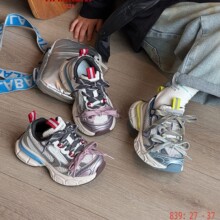 童鞋批发2026年春季新品中大童时尚洋气男童女童底轻运动鞋老爹鞋