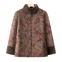 奶奶冬装棉衣女中老年人棉袄加绒加厚老年妈妈冬季外套老太太唐装