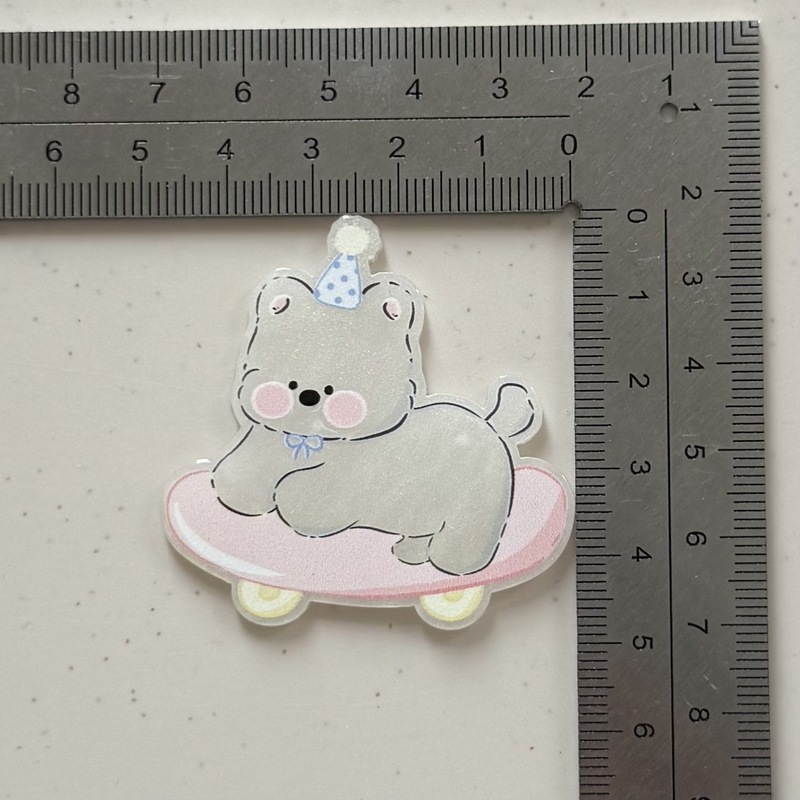 新しいカラフルな二層ウエストハイランド子犬アクリルアクセサリー弓水滴ジュエリー DIY 手作り材料|undefined
