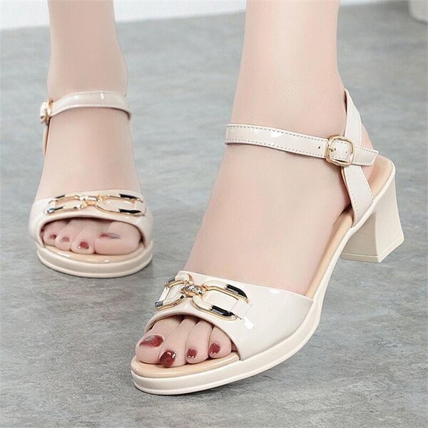 Fashionable sandals made of soft leather with a strap