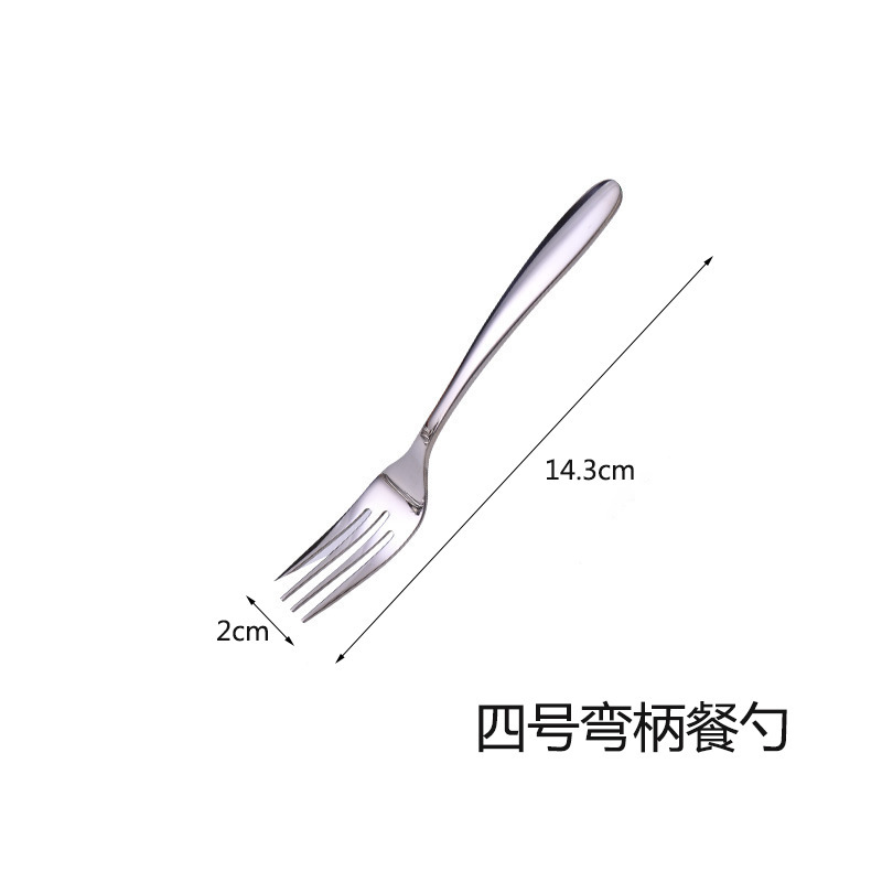クリエイティブ曲げ柄304ステンレスフォークスプーン食器の明るい顔の西洋スプーンの丸いスプーンの水滴スプーンの商用デザートスプーン|undefined