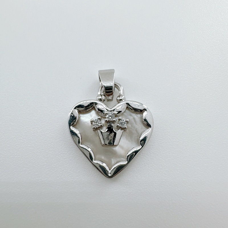 5g Weight Pendant Jewelry Making Type 15mm Jewelry Making Size Shell Inlay Material DIY Jewelry Accessories Classification 1 Piece Quantity Copper Material Heart Shape, Crown, Wings Pattern Plating, Inlay Design Classic Style Style 1 Piece 15mm Copper Shell Heart Shape Crown Wings Pendant 11