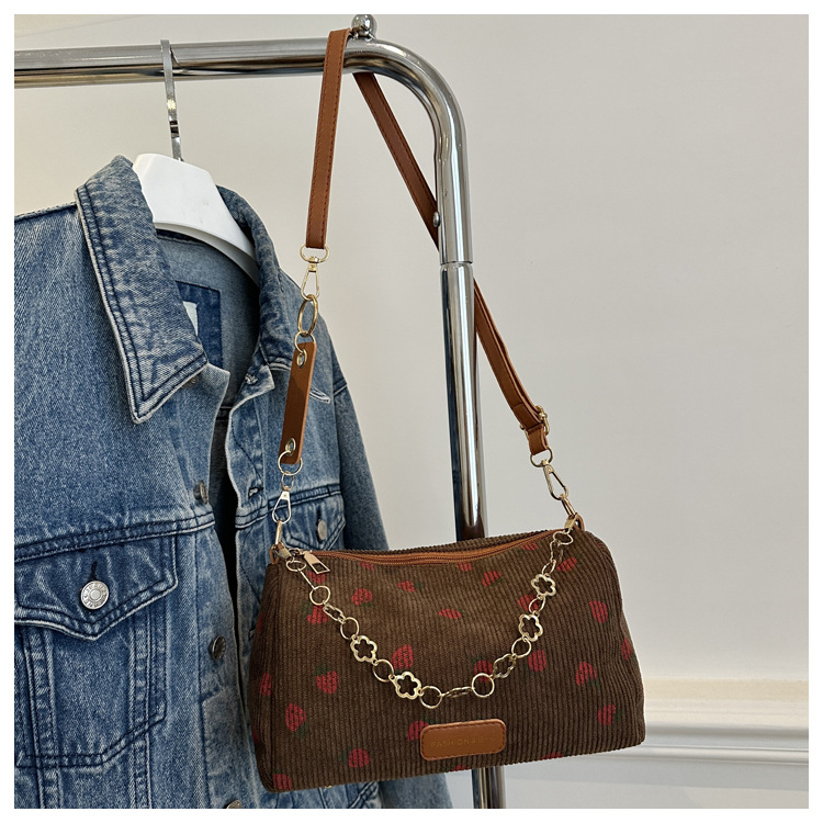 Korean version Instagram fashion cute girl pillow bag 2024 summer new simple casual corduroy single shoulder diagonal_voghion.com