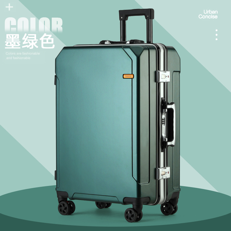 Caja de barra de tracción, maleta de marco de aluminio, maleta de viaje con ruedas universales para hombres y mujeres, nueva caja de cifrado de gran capacidad, maleta de negocios
