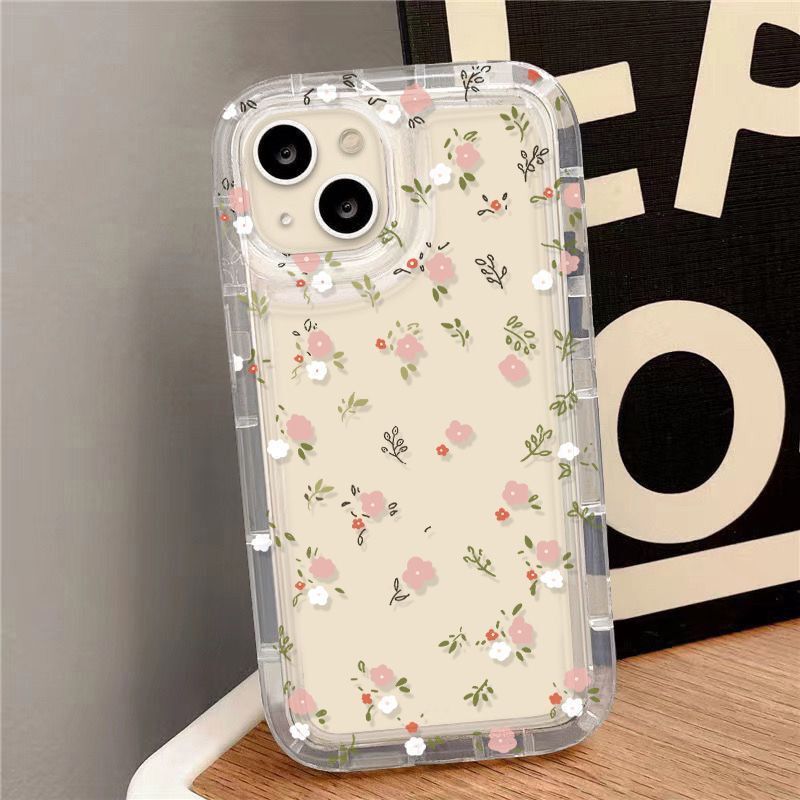 Fresh Small Floral iPhone14 Airbag Mobile Phone Case 13Pro Transparent 12 Soft Case Apple 15 All-inclusive 16 Drop-resistant Fresh Small Floral iPhone14 Airbag Mobile Phone Case 13Pro Transparent 12 Soft Case Apple 15 All-inclusive 16 Drop-resistant