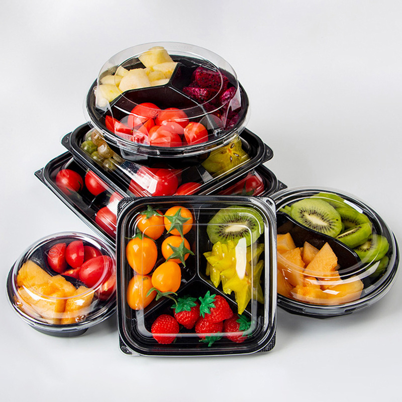 Caja de embalaje de plástico de alimentos caja de corte de fruta fresca caja de embalaje de frutas y verduras caja de corte de frutas caja de comida fresca caja de comida para llevar para mascotas