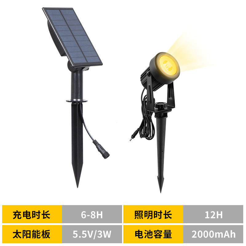 越境ソーラースポットライト屋外防水中庭芝生ライト別荘庭園LEDツリーライトrgb地面設置ライト
