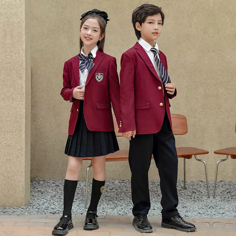 幼儿园园服春秋校服班服学生装小学生表演服儿童英伦风西服套装