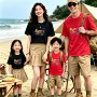 四口夏季新款家庭装连体衣