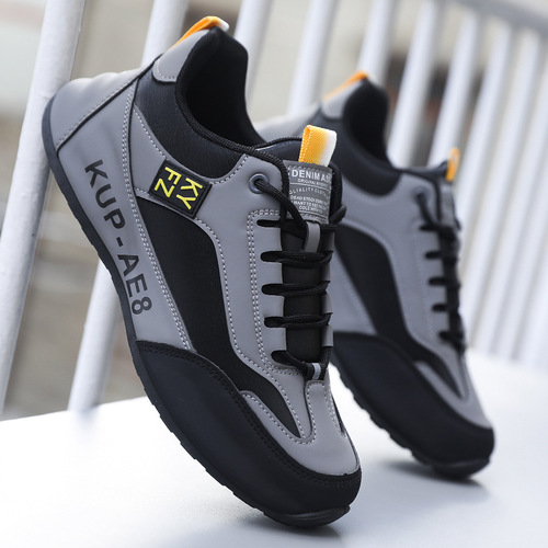 2026 Winter New Men's Leather Waterproof Sports Shoes Casual Shoes Soft Sole Lightweight Cotton Shoes Travel Shoes Father's Shoes