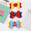 Cross -border return school season carnival children's dressing side clip girl broken hair bangs folding leather onion powder bow hair clip