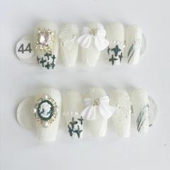 Small Perfume Nail Art Adhesive Nail Cover Nail Art Finished Nail Sticker Bridal False Nails Handmade Nail Sticker Wholesale