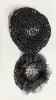 Black tirled flower has a lace mesh with elasticity