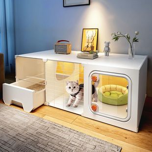 Cat Cage Household Indoor Small Apartment Cat Villa One Room One Hall One Bathroom Cat Nest Cat Toilet One