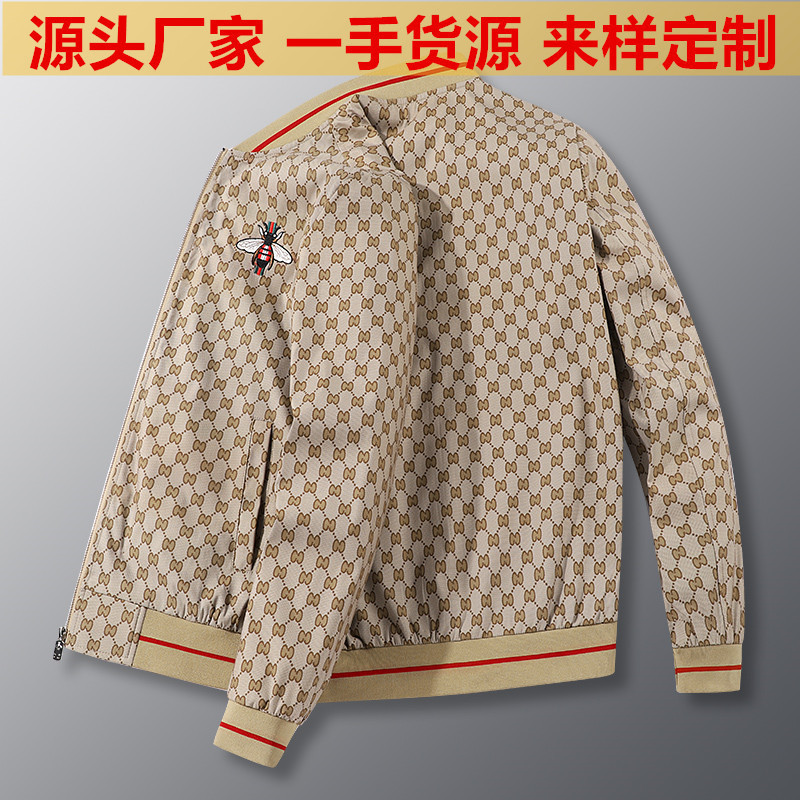 Men's Coat Spring and Autumn New Fashionable Slim-fit Embroidered Baseball Collar Jacket Young and Middle-aged Casual Printed Top for Men Men's Coat Spring and Autumn New Fashionable Slim-fit Embroidered Baseball Collar Jacket Young and Middle-aged Casual Printed Top for Men