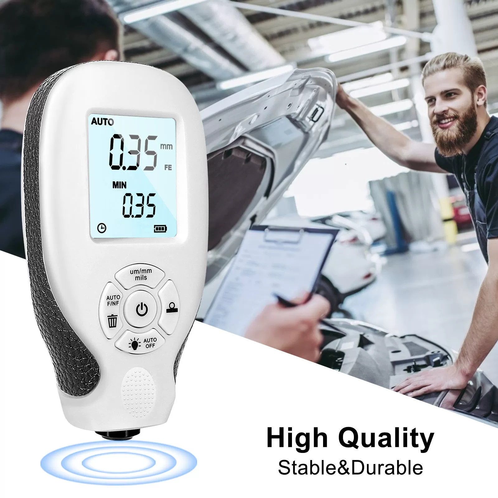 Высокоточный толщиномер покрытий, измеритель толщины противоскользящего покрытия, толщиномер сухого покрытия, толщиномер 
 
 Houyi HW-300