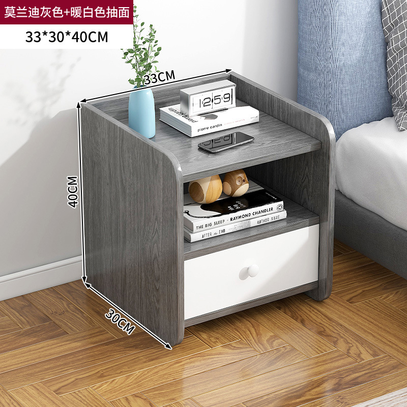 Personalizada al por mayor mesilla de cabecera moderna simple estante de cabecera del dormitorio doméstico ligero de lujo de alta calidad gabinete de almacenamiento junto a la cama