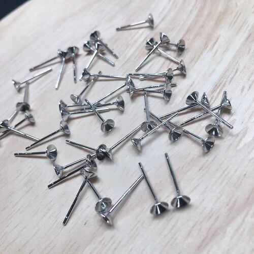 925 silver accessories pearl earring pin ear nail tray bead tray DIY bowl pin empty tray sticky diamond tray jewelry women's ear stud bowl tray