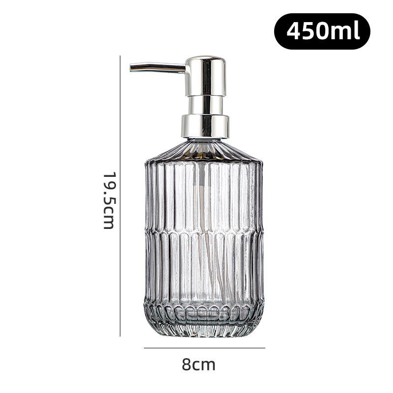 450ml; Nodo de bambú gris + cabeza de bomba plateada
