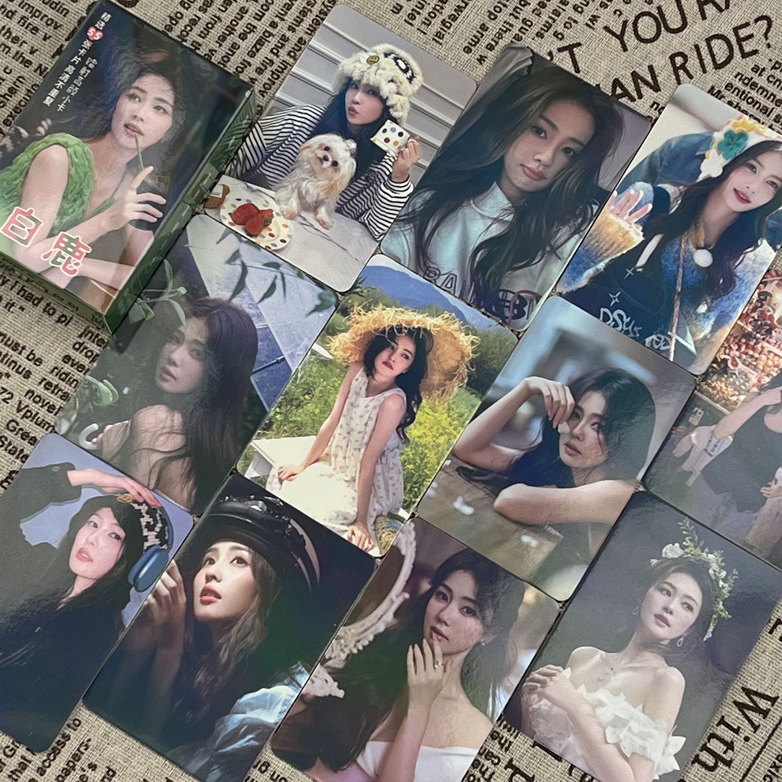 白鹿鐳射小卡55張白夢研創意專輯小卡3寸lomo卡雙面ins自拍圖閃卡