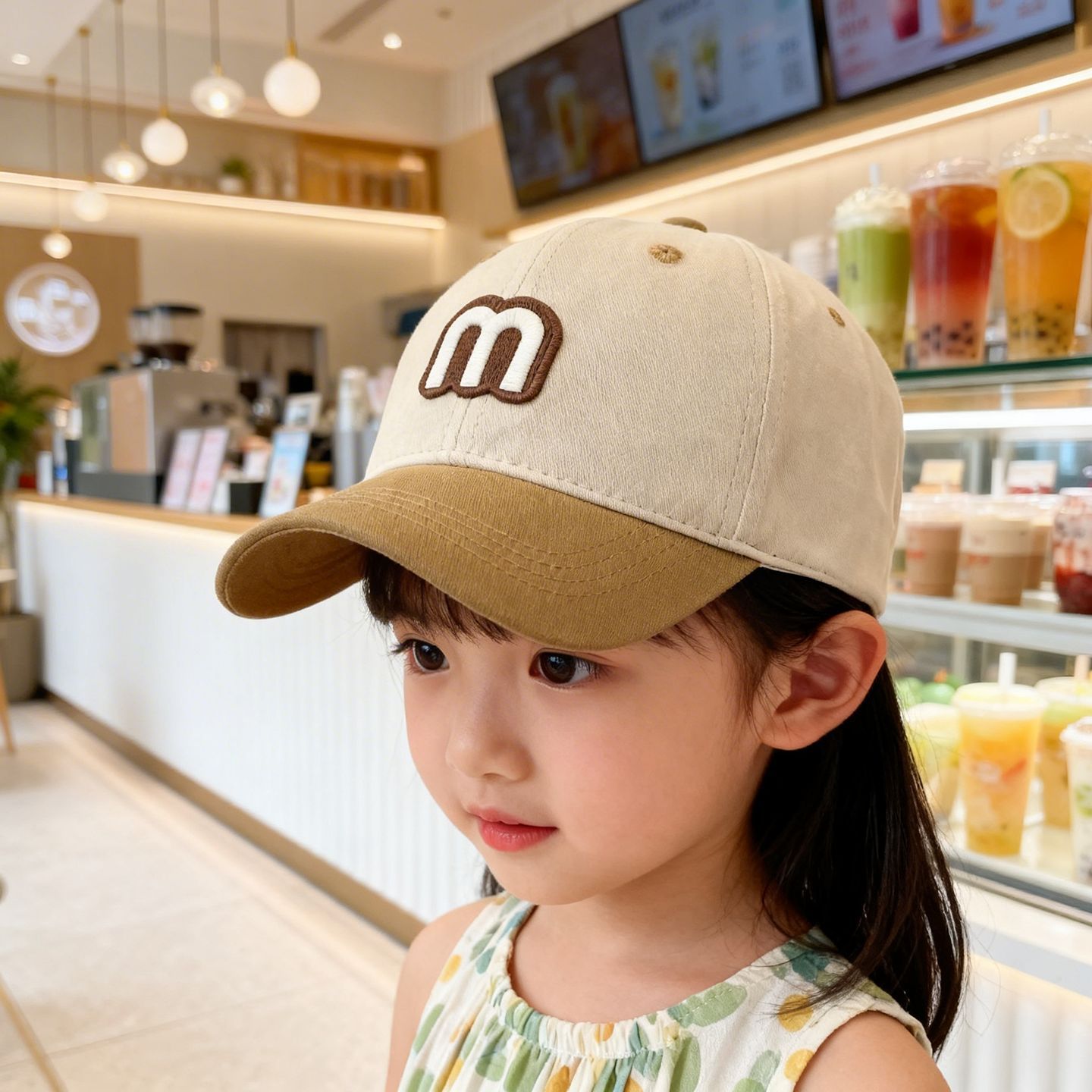 Lässiger Sonnenhut für Kinder (UPF 50+) – ideal für Jungen von 1–3 Jahren – Koreanisches Farbblockdesign, niedliche Baseballkappe mit Buchstabenmotiv, neuer Frühlings-/Sommer-Stil, Entenschnabelkappe für Mädchen_voghion.com