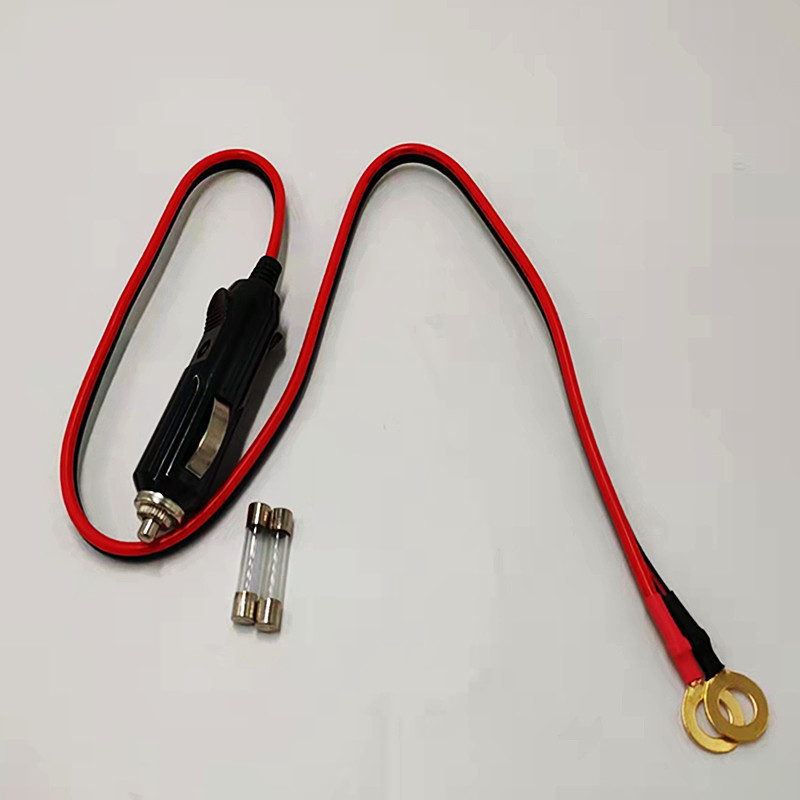 Bakelite cigarette lighter 12/24V car charger extension cable cigarette lighter male plug battery clip cigarette lighter with O-shaped terminal