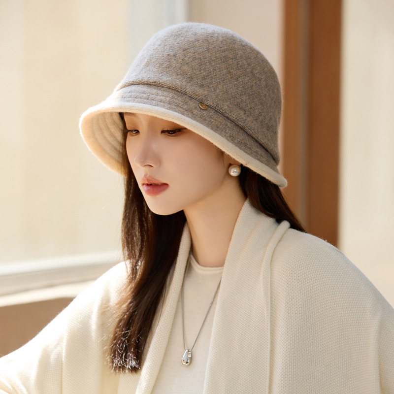 帽子女秋冬时尚休闲碎花保暖盆帽日系百搭显脸小水桶帽防寒包头帽|undefined