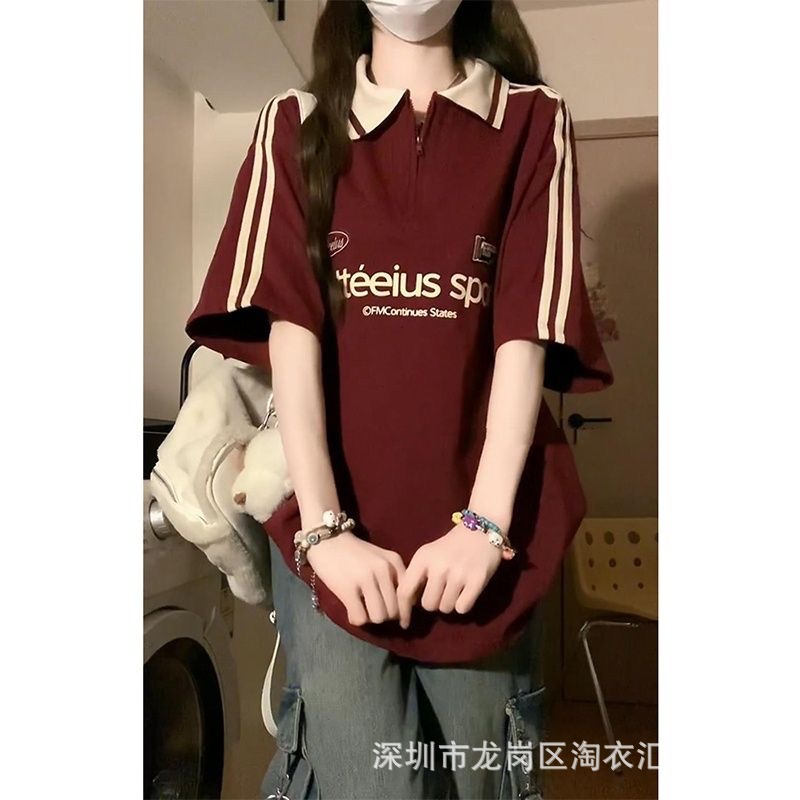 新款出厂10元模式地摊T恤女装 95棉三道杠款式男女同款短袖批发