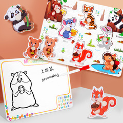 Wooden Early Childhood Educational Puzzle with Embedded Design, 3D Cartoon Traffic & Animal-themed Handheld Wooden Jigsaw Puzzles