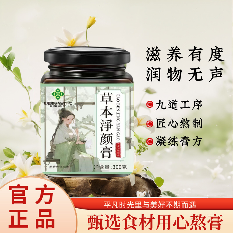 草本净颜膏300g瓶装方便冲调制品传统膏滋三蒸三晒净颜膏批发代发|undefined