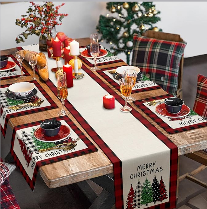 Nuevo conjunto de toallas de mesa transfronterizas de Navidad decoración de mesa Bandera de mesa Bandera de mesa Amazon 2026