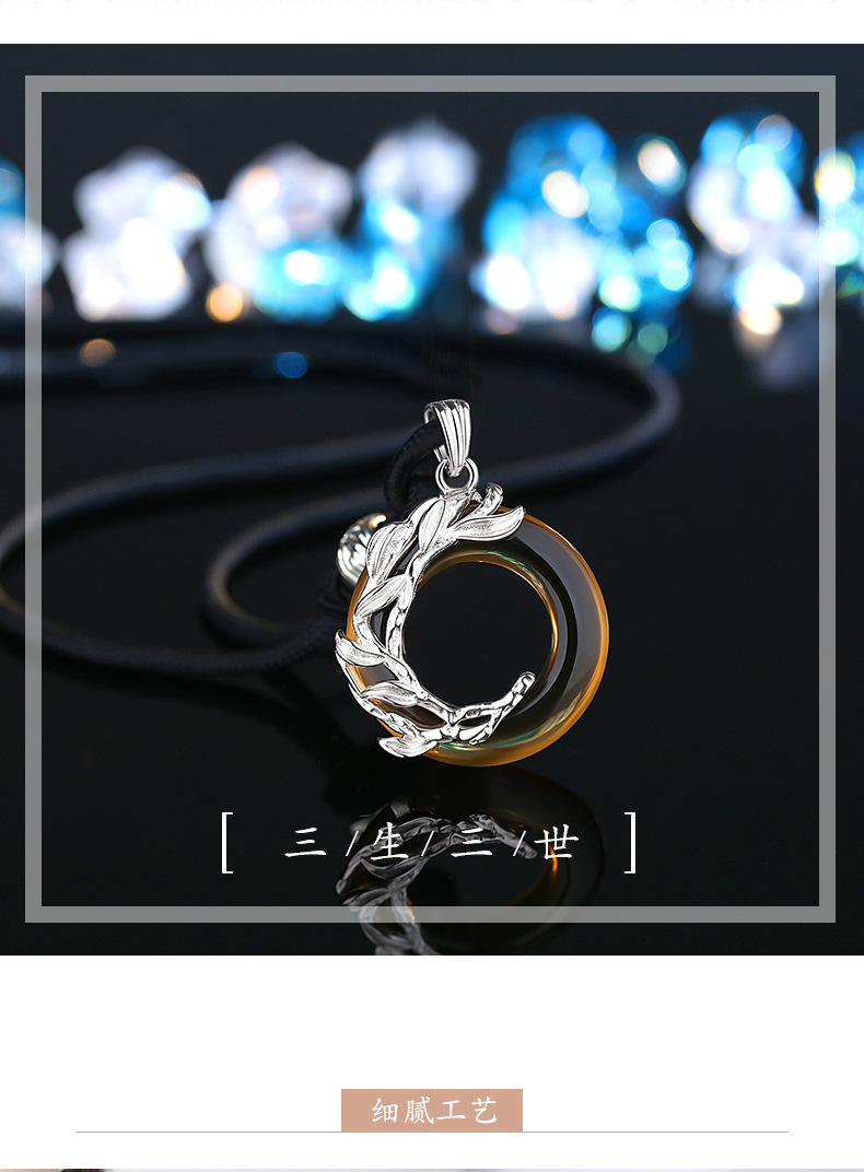 New antique three generation three lovers necklace clavicle chain safe buckle antique ins tide Valentine's Day gift fashion