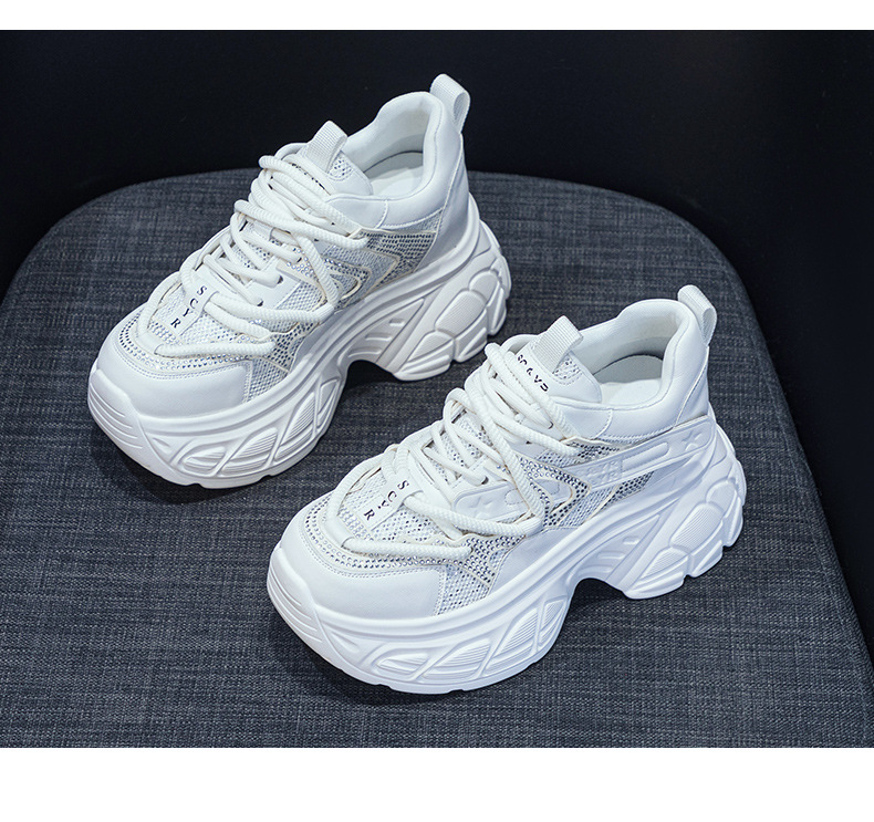 Giày sneaker nữ đế dày chunky tăng chiều cao 9 cm phong cách hot girl — Bạc M2696, M 2696m Màu sắc, M2696 đỏ chi tiết 30