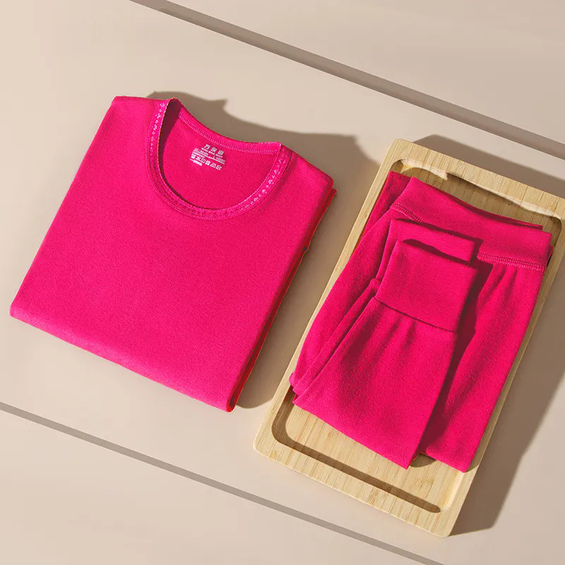 Rose red-women's round neck