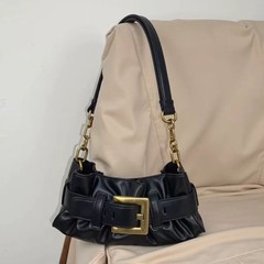 貿易クロスボーダーホリデーシャンソンソフトレザープリーツトートバッグ女性用2025新しいショルダーバッグ脇の下大容量