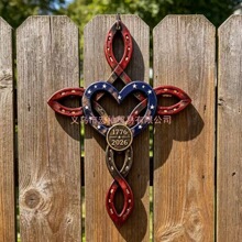 Us America 25Oth RusticHorseshoe Cross Decor���@�R������b�