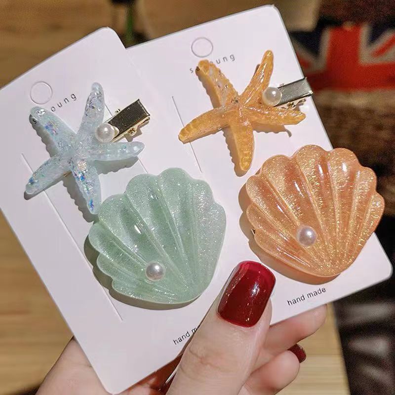 Cute Sweet Women's Mouth Starfish Shell Plastic Hair Clip display picture 2