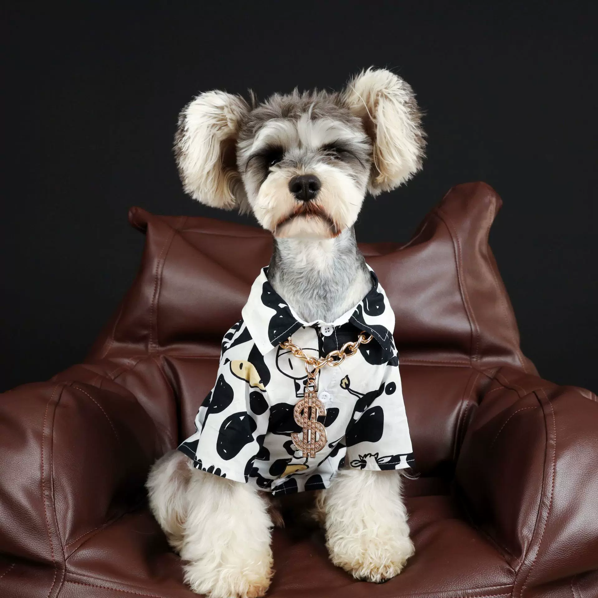 狗狗衣服夏天薄款度假奶牛衬衫泰迪雪纳瑞法斗柴犬猫比熊狗狗服装