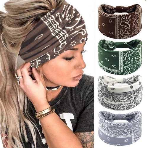 European and American hairbands, bohemian headbands, leopard print headbands, knotted headscarves, stretchable twisted head wraps, striped fabric headbands