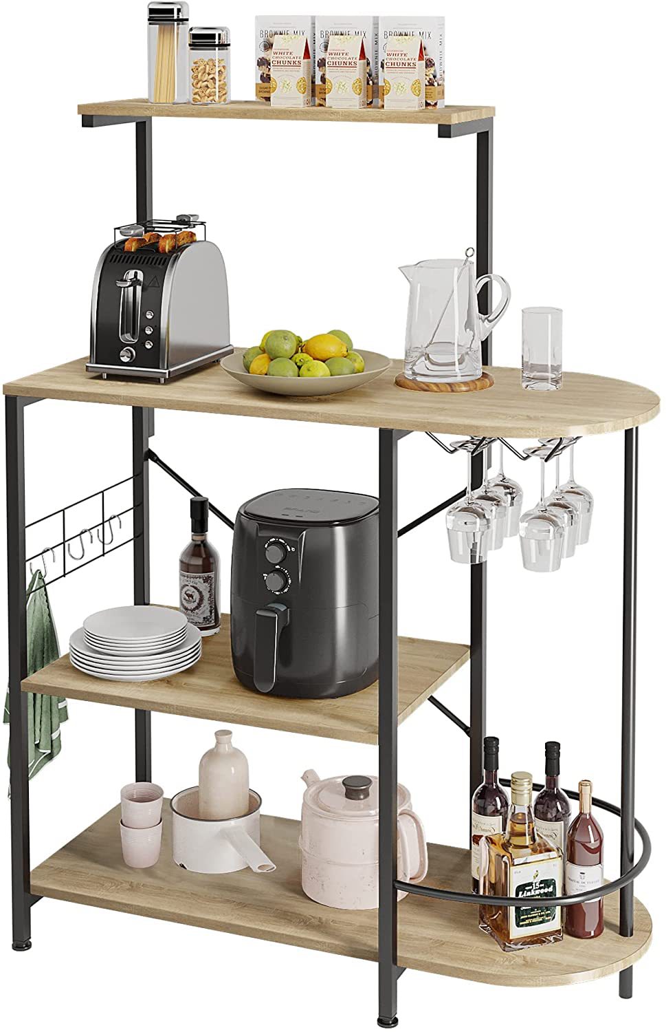 工业厨房酒杯支架微波炉烤箱支架 实用储物架带厨房架收纳架