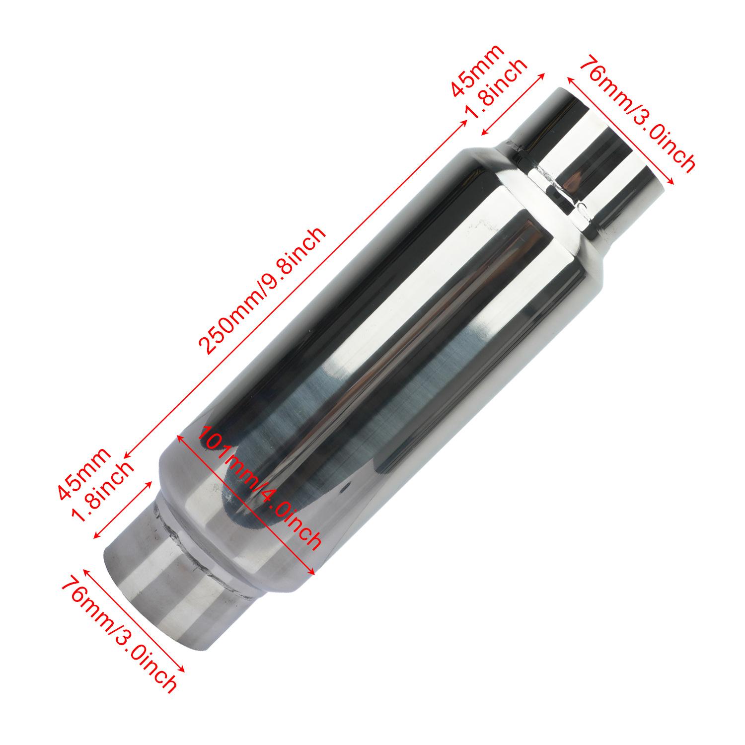 Silencer Direct Exhaust Bright Silver Decorative Silencer Universal Car Stainless Steel Exhaust Pipe Modification Parts Cross-Border