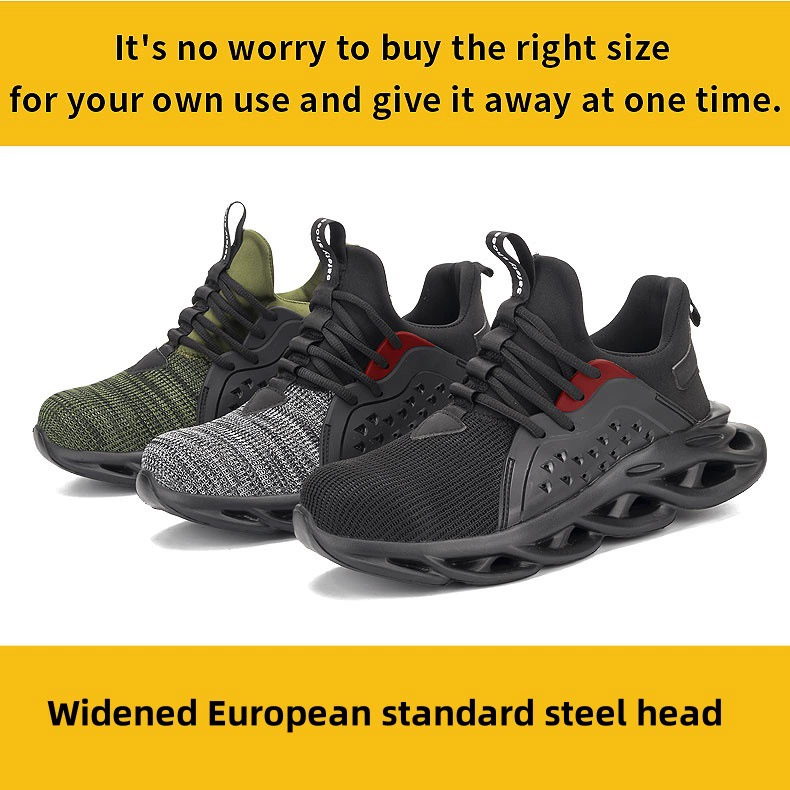 Трансграничная дышащая обувь для охраны труда, Мужская Рабочая обувь с защитой от ударов и проколов осенью и зимой, защитная обувь со стальным носком, защитная обувь