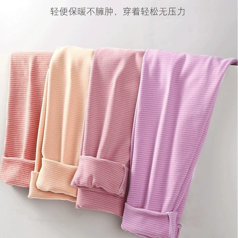 Утолщенные бархатные женские одиночные брюки больших размеров, теплые брюки, удобные дышащие женские теплые цельные длинные брюки из хлопковой шерсти в полоску