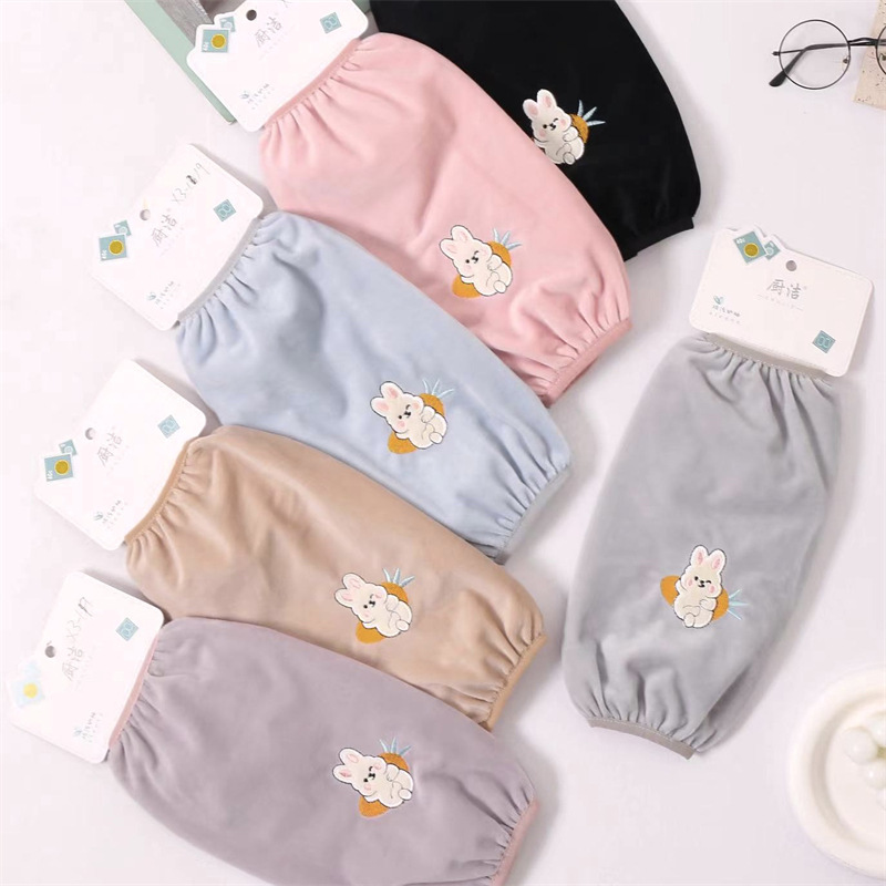 Franela impermeable bordada cocina del bebé de los hombres de las mujeres largo oversleeve mangas de la mano de los niños al por mayor estudiante Otoño e Invierno