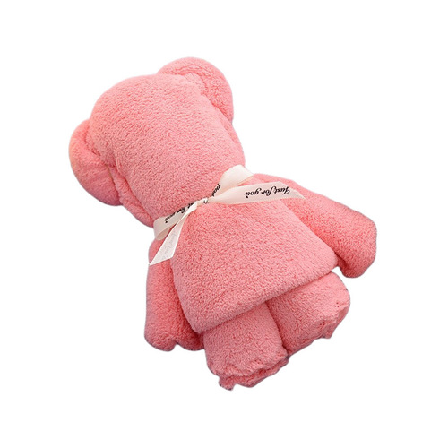 Coral Velvet Bear Towel Souvenir Box Wedding Mother's Day Gift Shape Towel Opening Gift Wholesale