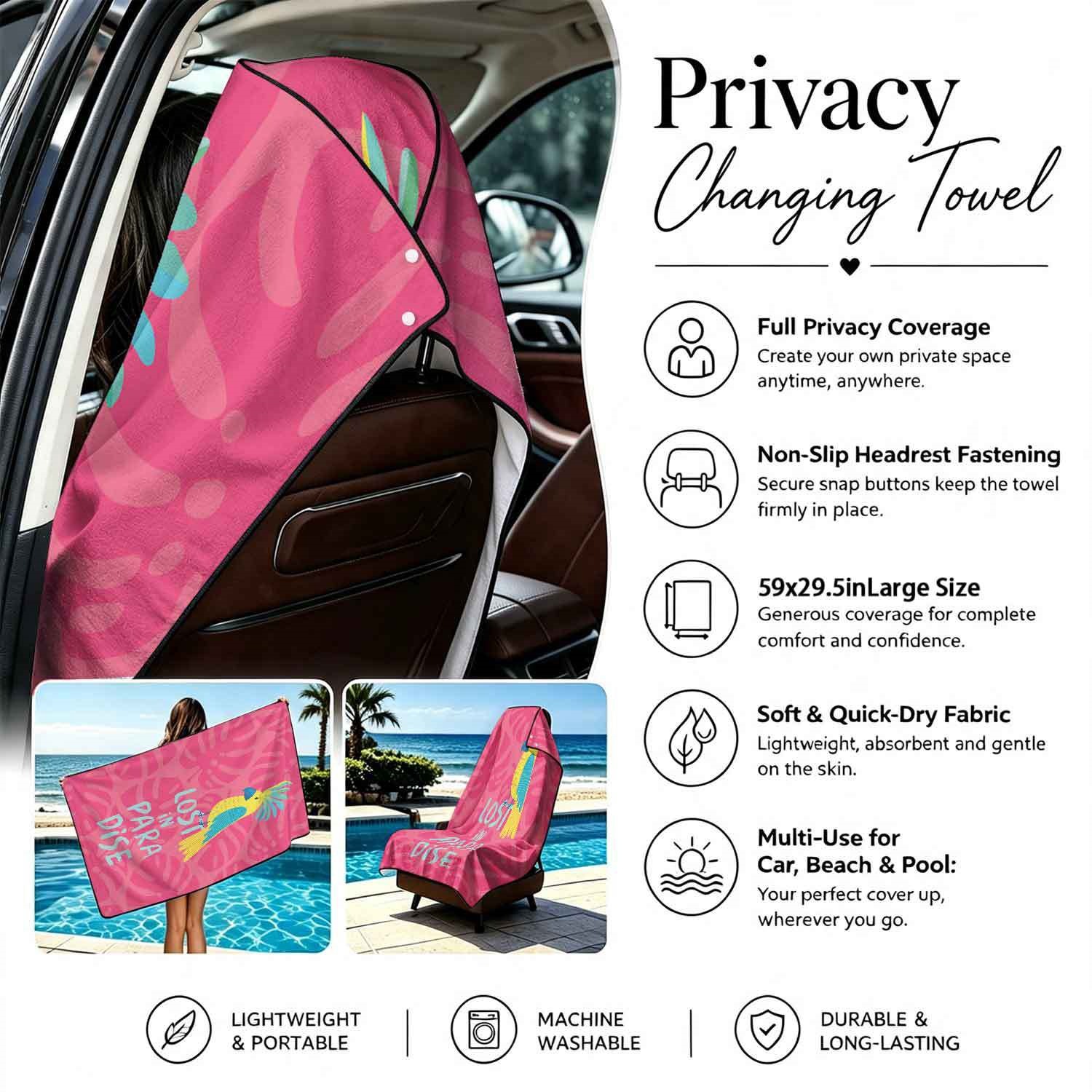 Summer bath towel and car seat cover 2-in-1, ultra-fine fiber outdoor beach and car dual-use universal seat cushion